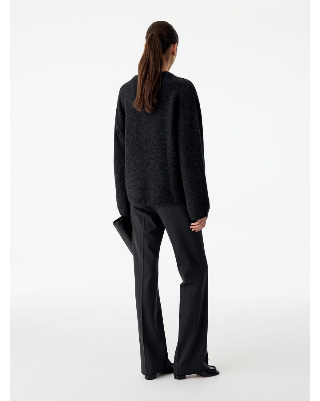 ARKET Black Flared Tailored Trousers
