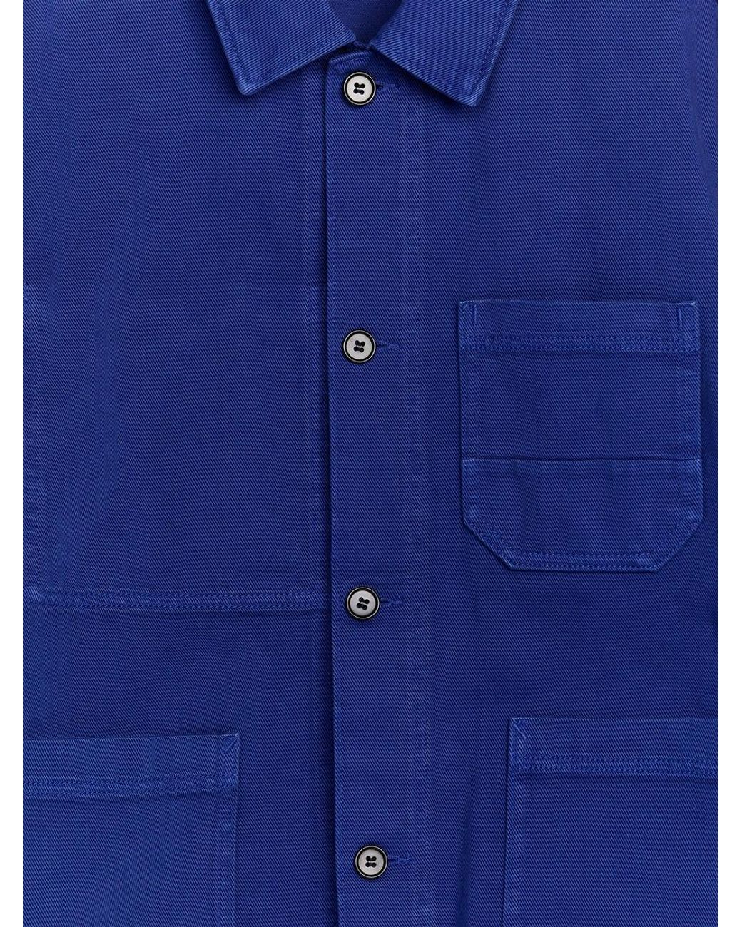 ARKET Blue Overdyed Twill Overshirt for men