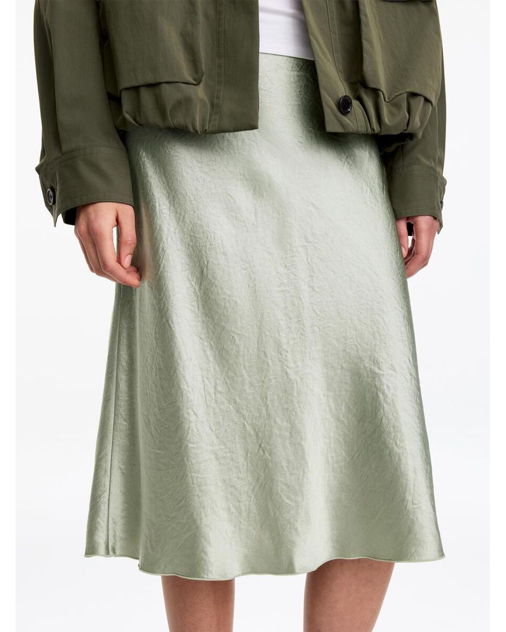 ARKET Natural Satin Slip Skirt
