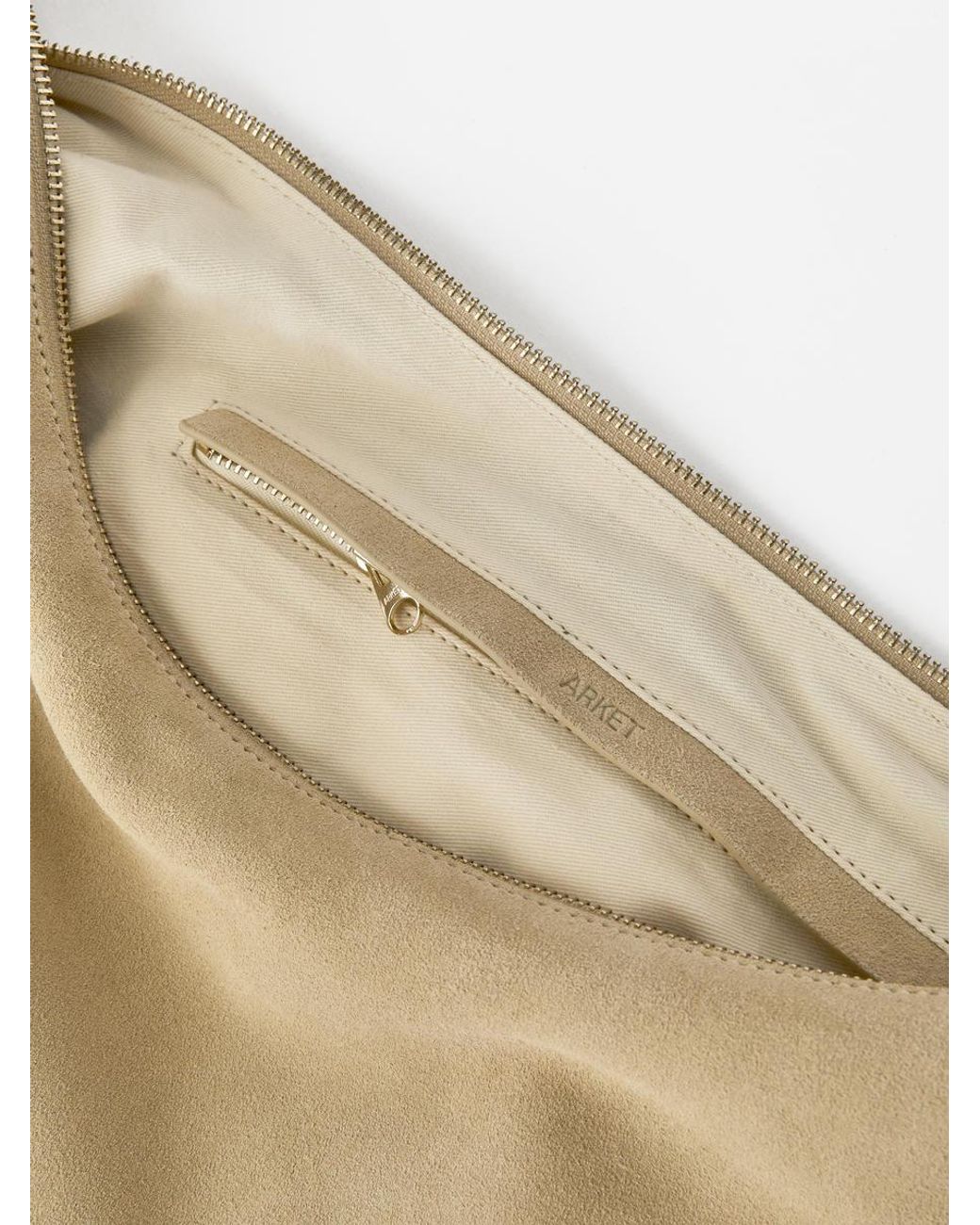 ARKET Natural Curved Suede Bag