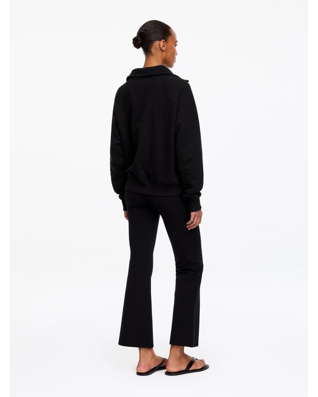 ARKET Black Half-Zip Terry Sweatshirt