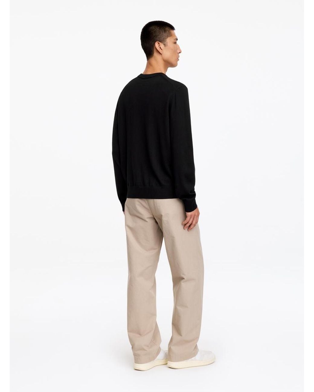 ARKET Black Fine Knit Merino Jumper for men