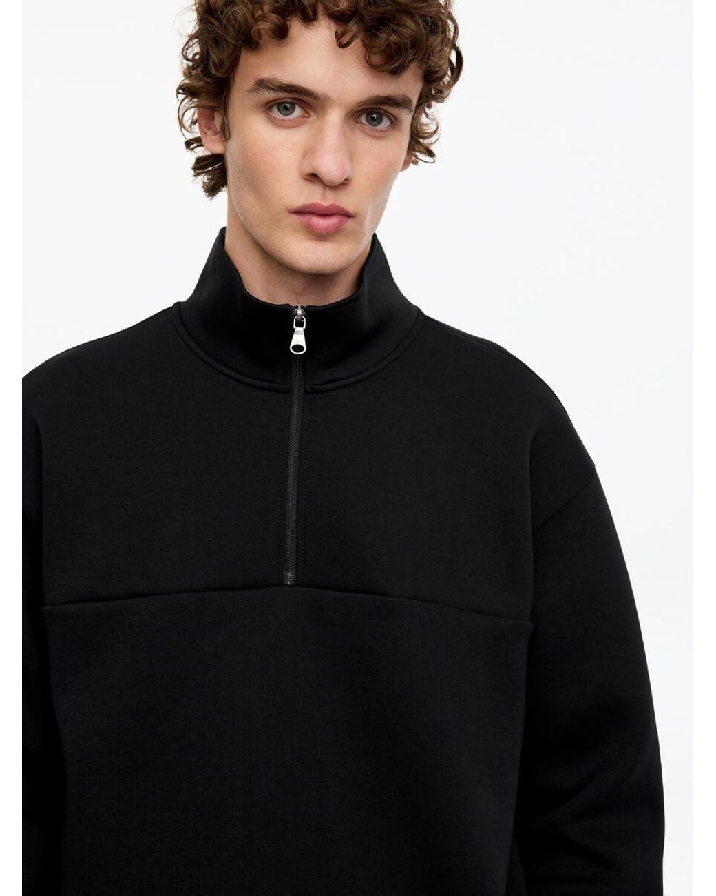 ARKET Black Active Sport Half-Zip for men