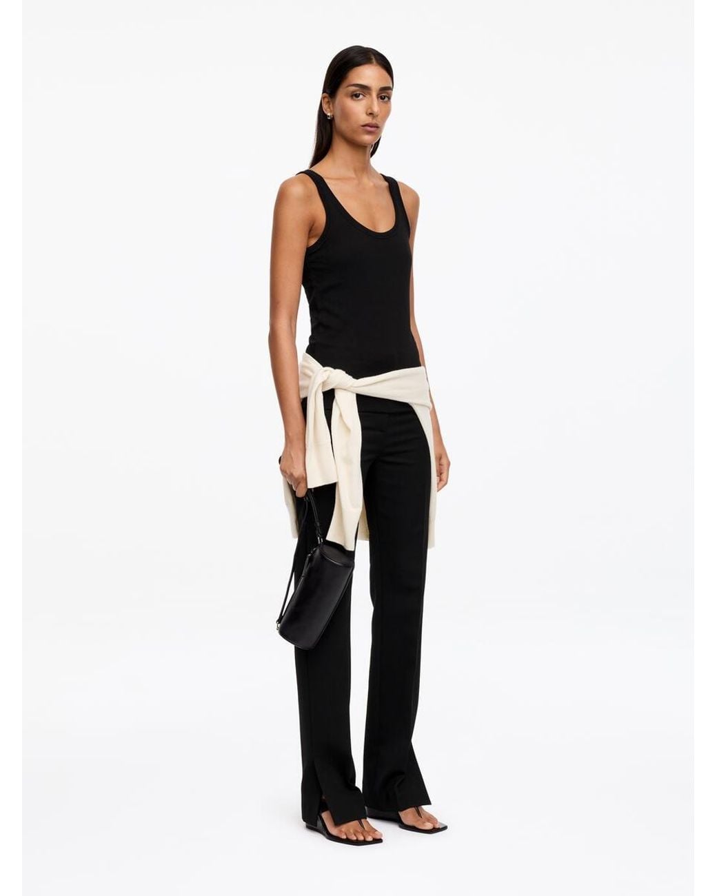 ARKET Black Rib Tank Top