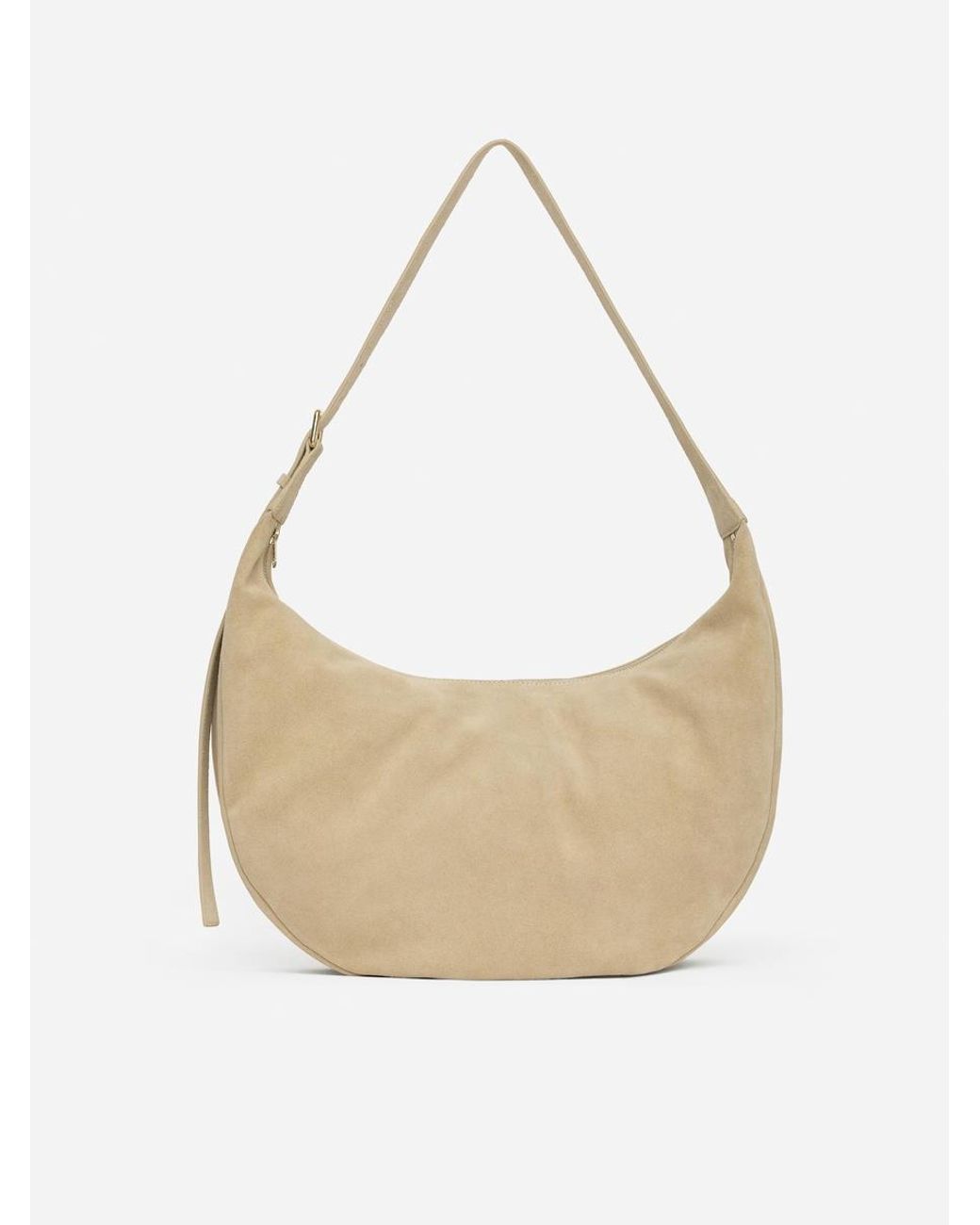 ARKET Natural Curved Suede Bag