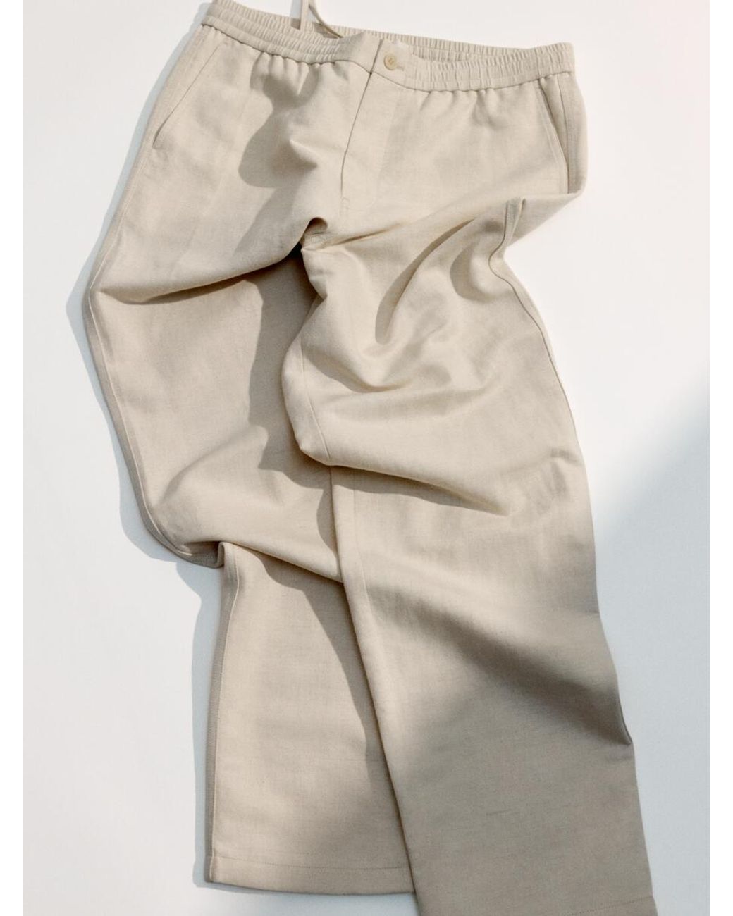 ARKET White Linen Blend Trousers for men