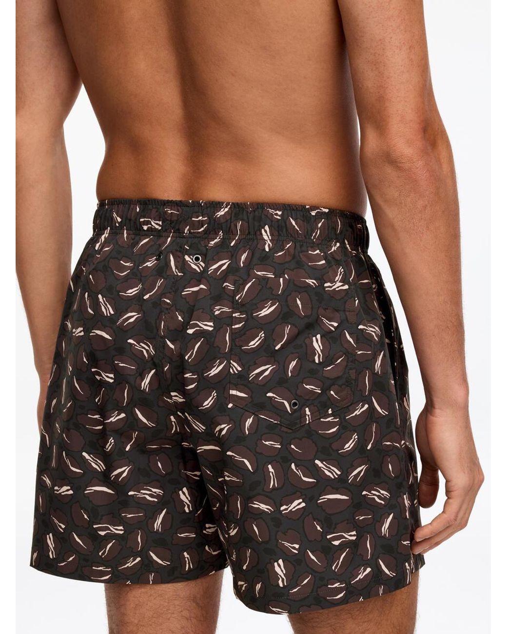 ARKET Black Allover-Printed Swim Shorts for men