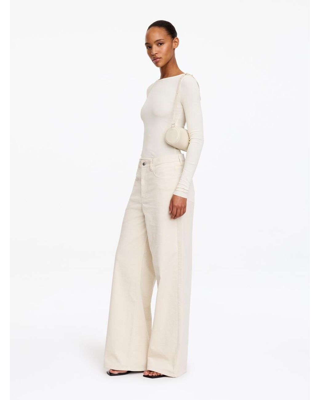 ARKET White Sheer Rib Long-Sleeve Top