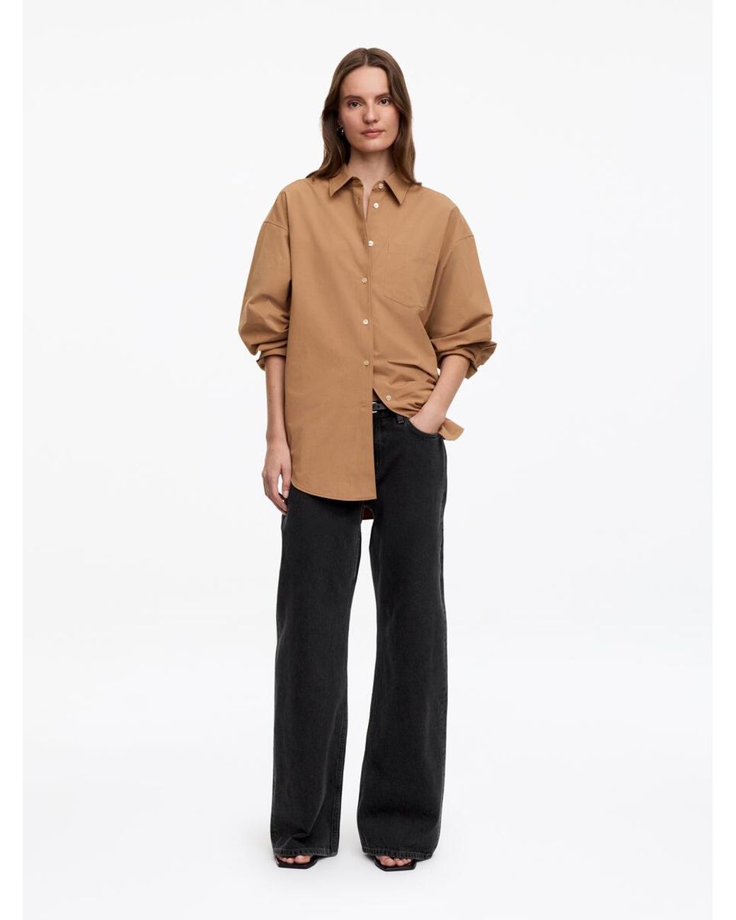 ARKET Natural Elm Low Flared Jeans