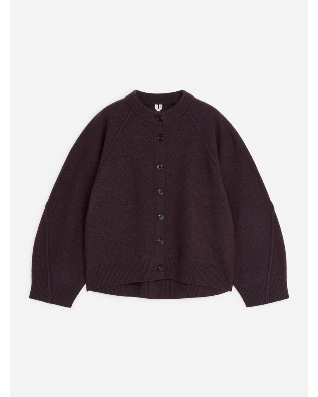 ARKET Blue Boiled Wool Cardigan
