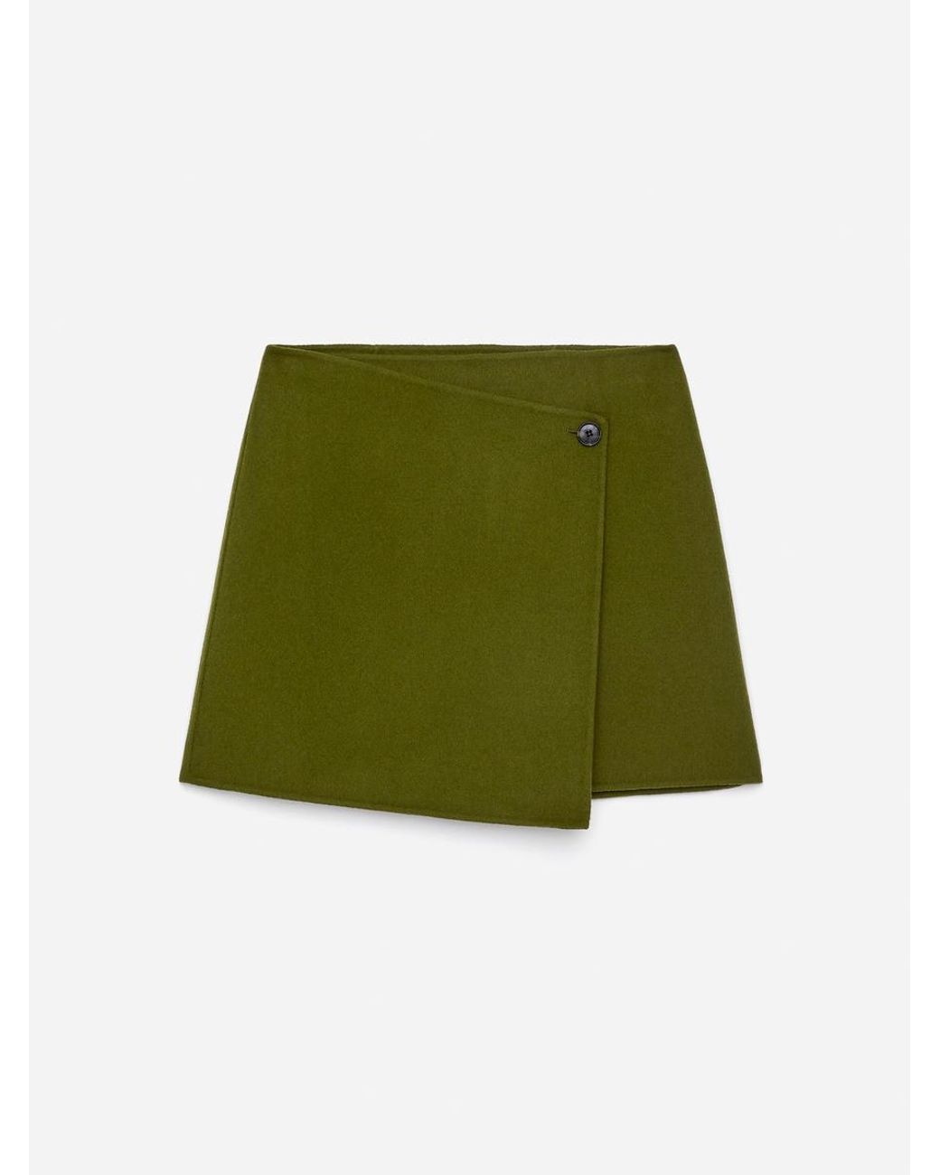 ARKET Green Doublé Wool-Blend Skirt