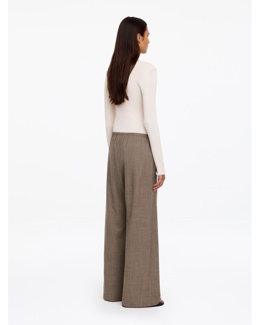 ARKET White Wool-Blend Flannel Trousers