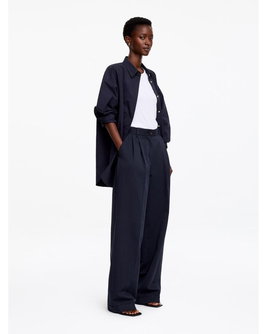 ARKET Blue Relaxed Chino Trousers
