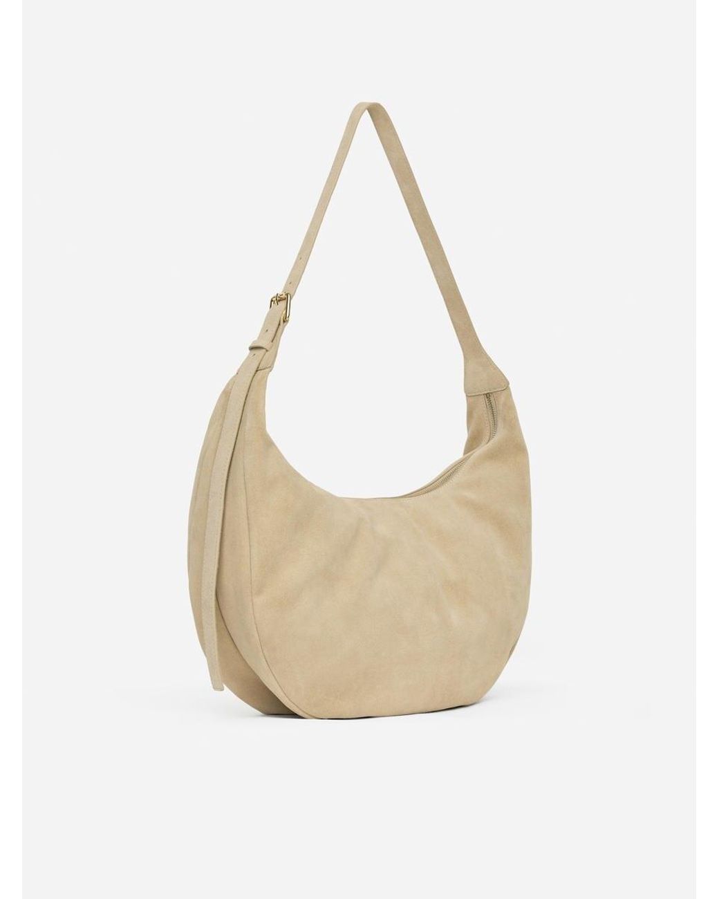 ARKET Natural Curved Suede Bag