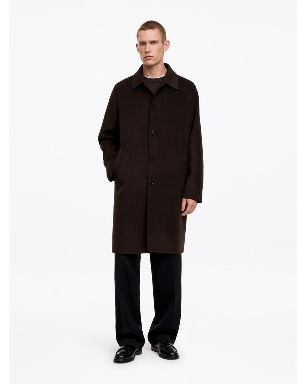ARKET Black Double-Face Wool Coat for men