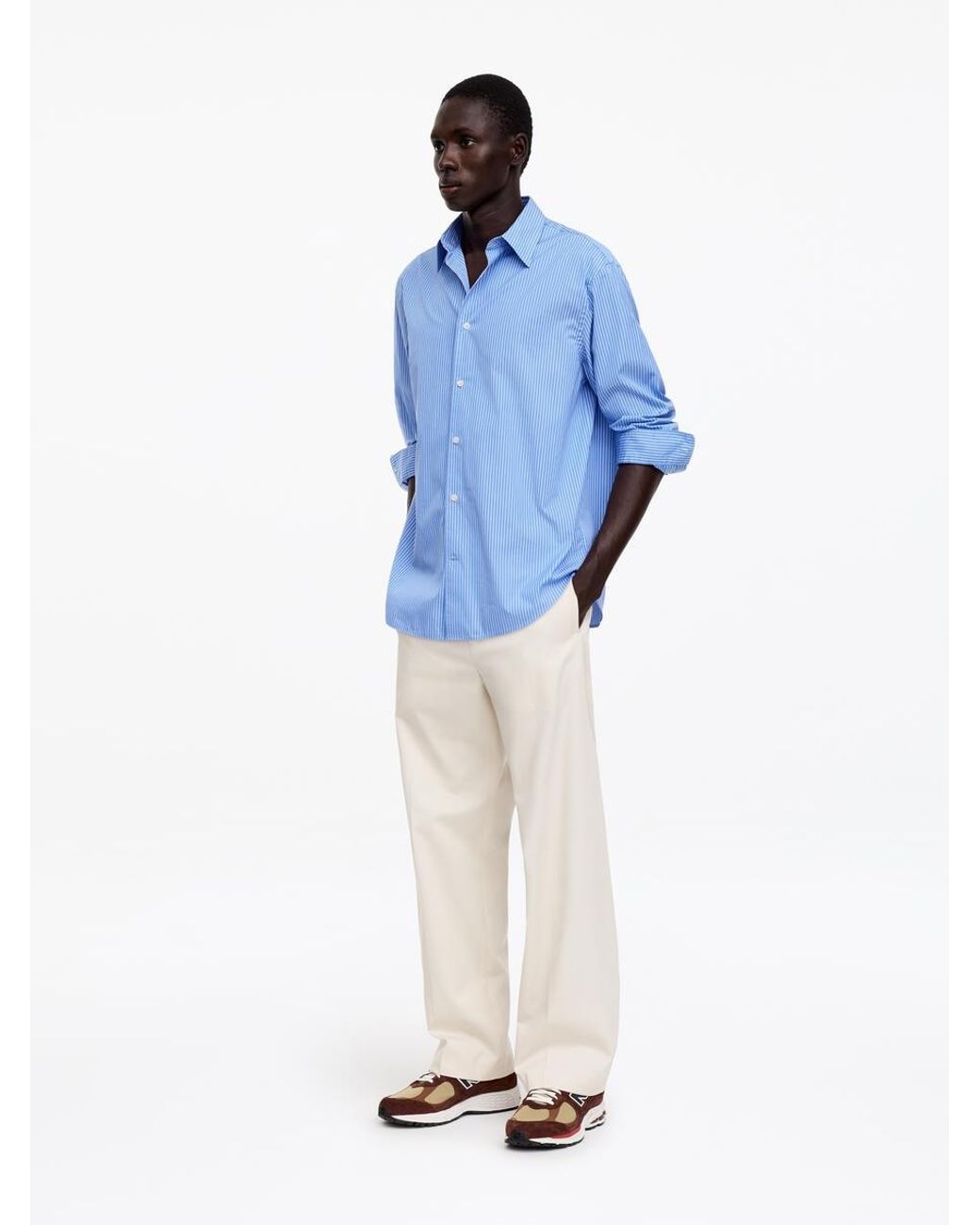 ARKET Blue Poplin Dress Shirt for men