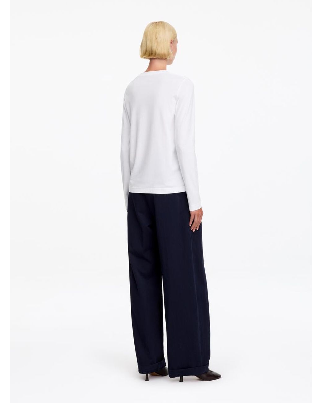 ARKET White Signature Long-Sleeve T-Shirt