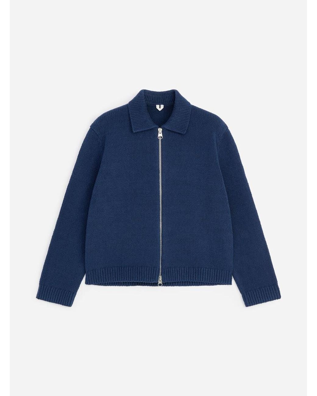 ARKET Blue Cotton Blend Zip Cardigan for men