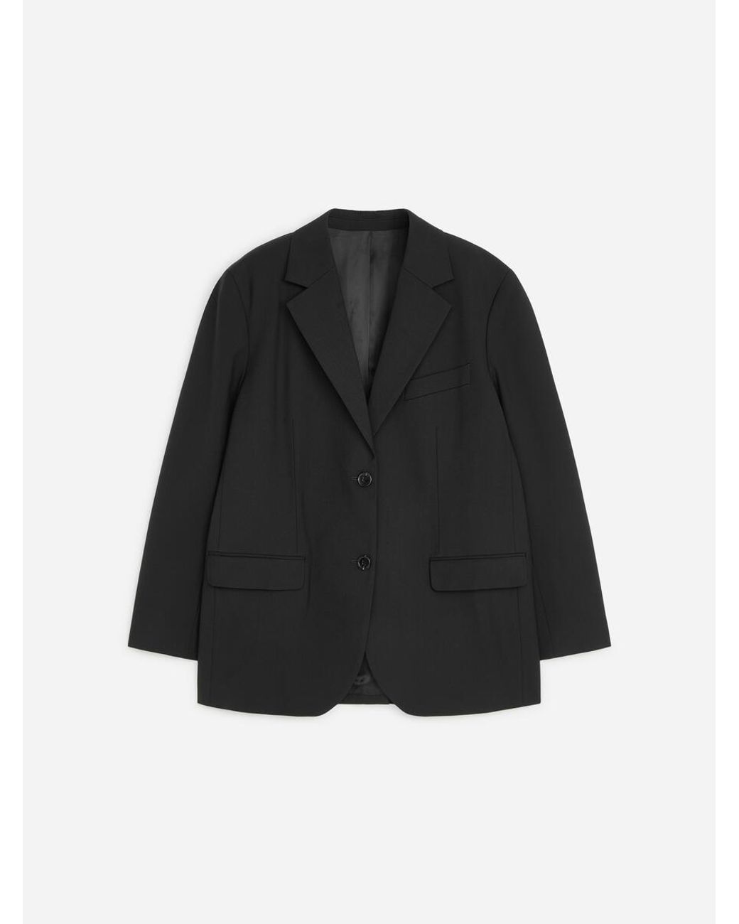 ARKET Black Wool-Blend Relaxed Blazer