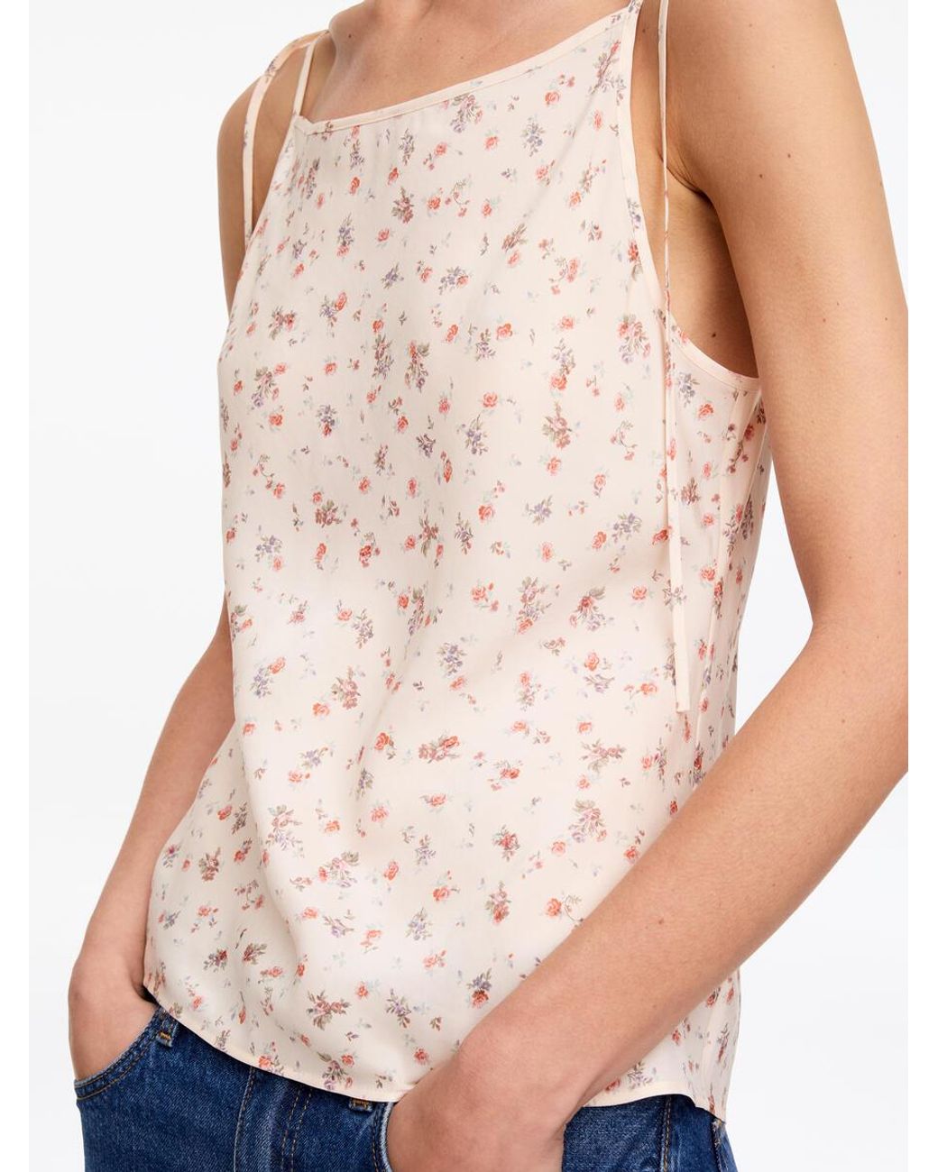ARKET Blue Silk Strap Top