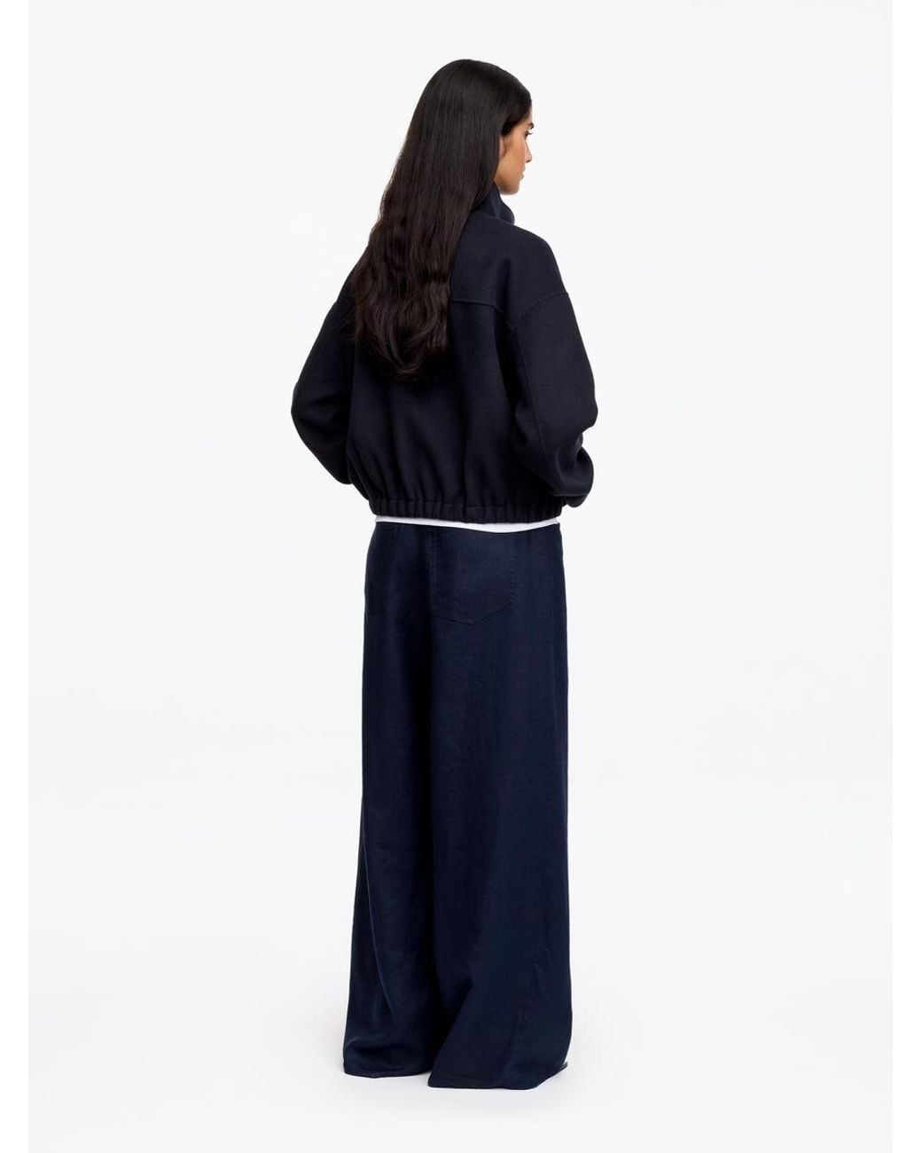ARKET Blue Wool-Blend Doublé Overshirt