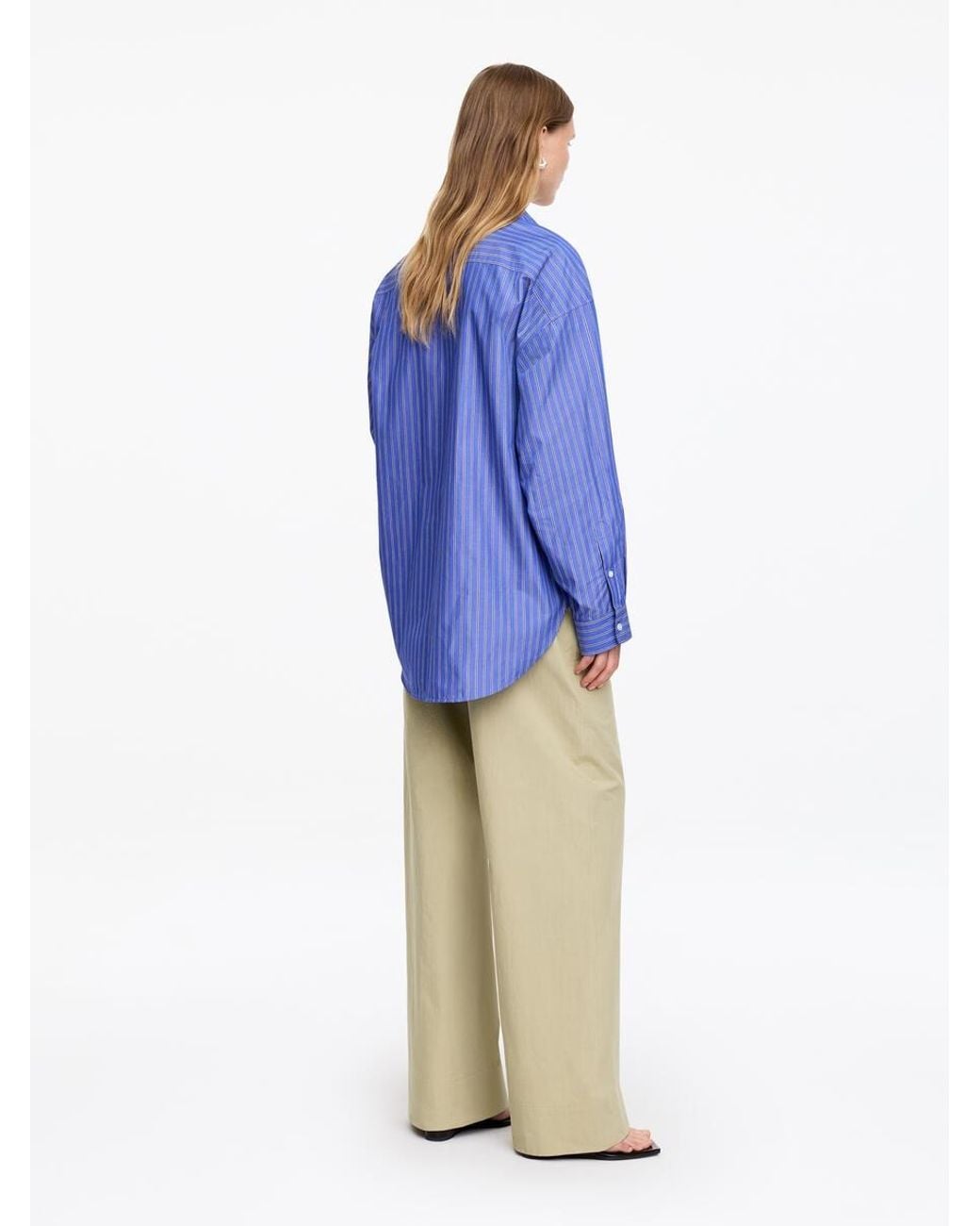 ARKET Blue Relaxed Cotton Trousers