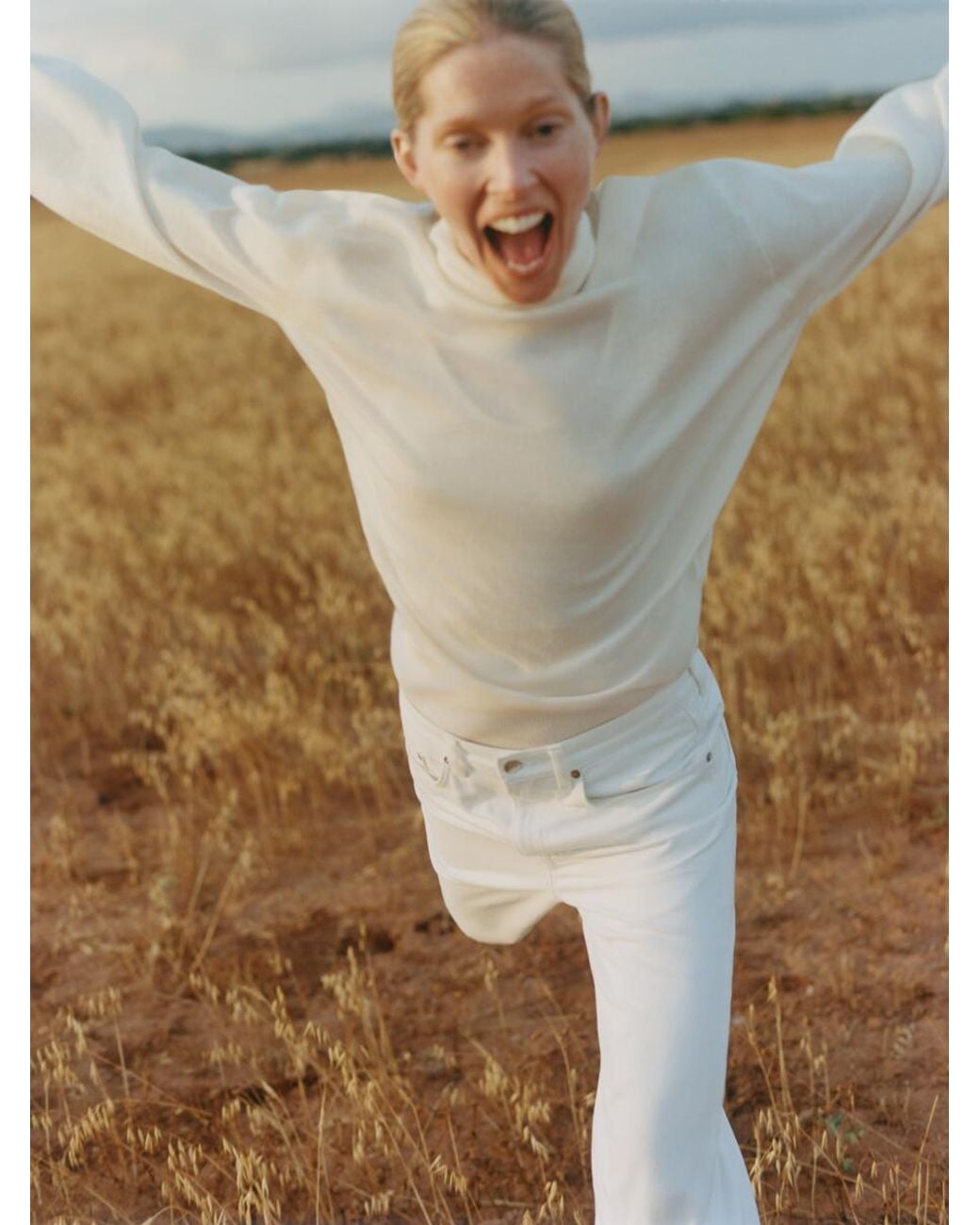 ARKET Natural Wool-Lyocell Roll-Neck Jumper