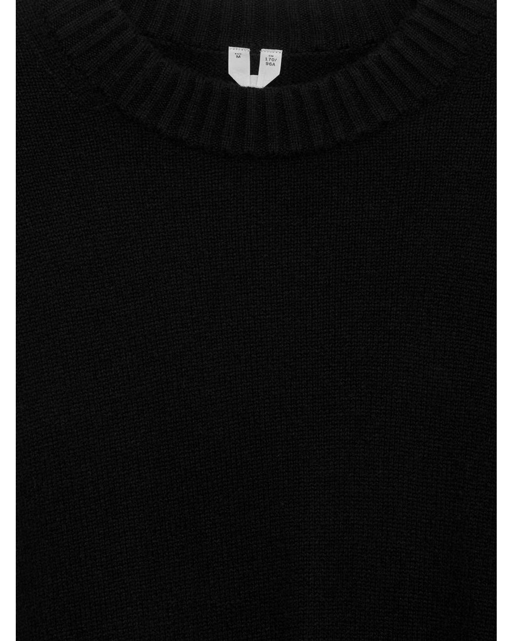ARKET Black Oversized Pure Cashmere Jumper