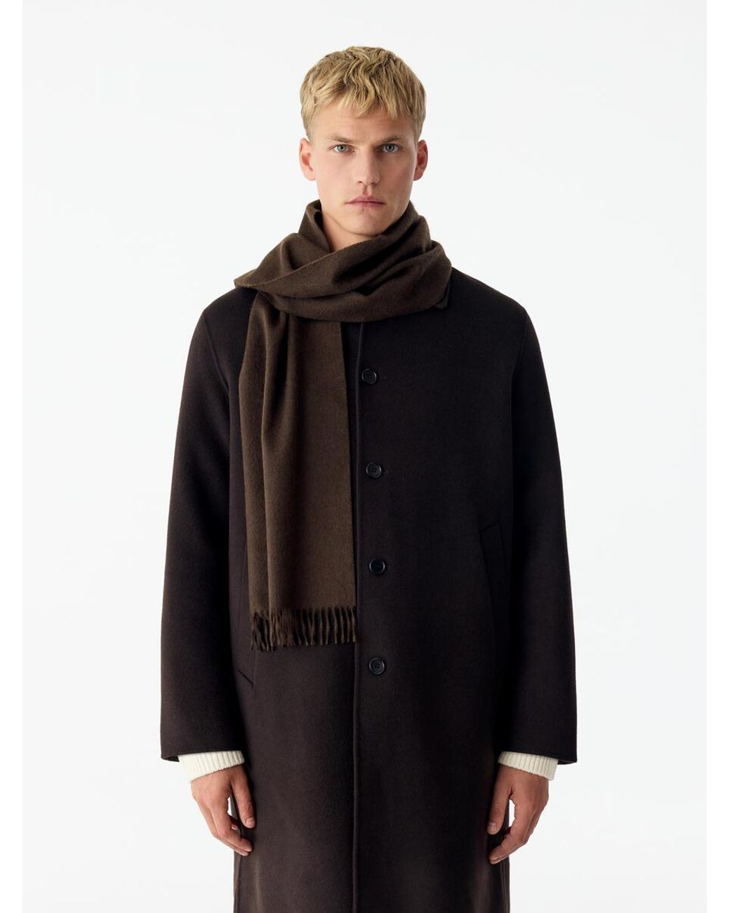 ARKET Brown Cashmere Scarf for men
