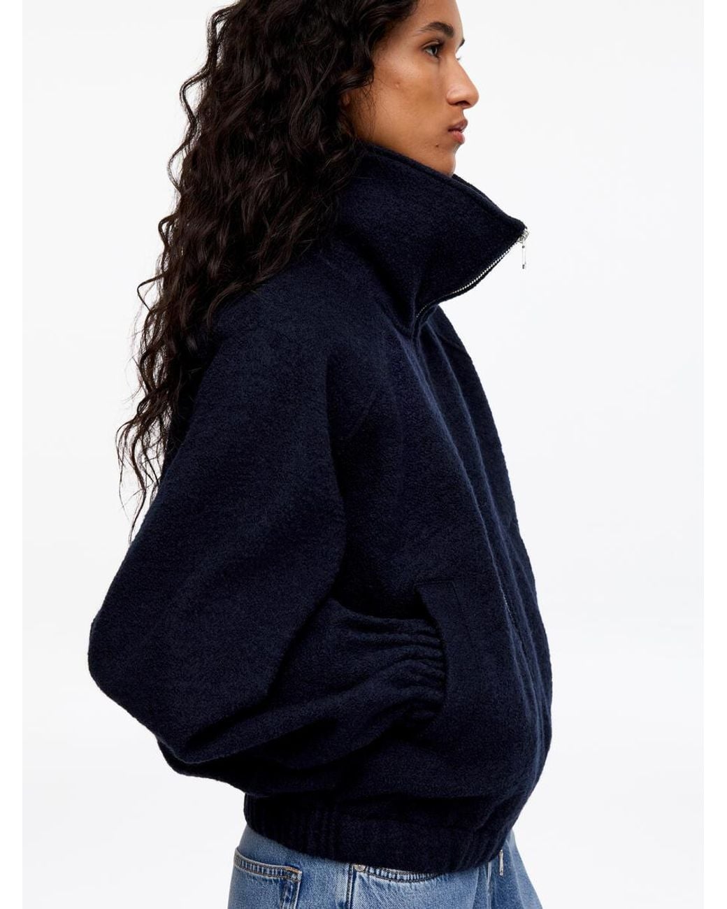 ARKET Blue Boiled Wool Jacket