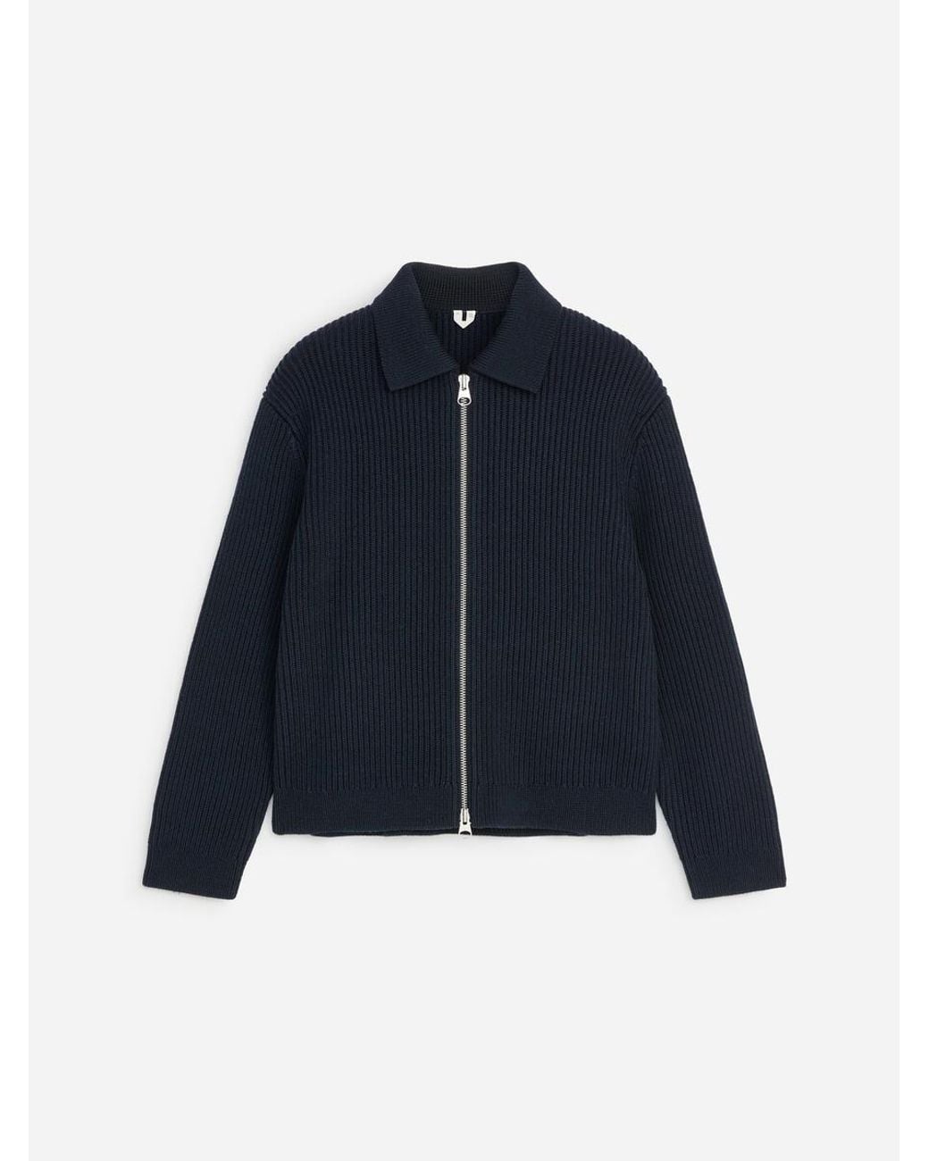 ARKET Blue Wool Cotton Zip Cardigan for men