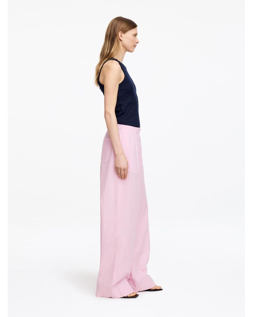 ARKET Pink Relaxed Cotton Trousers