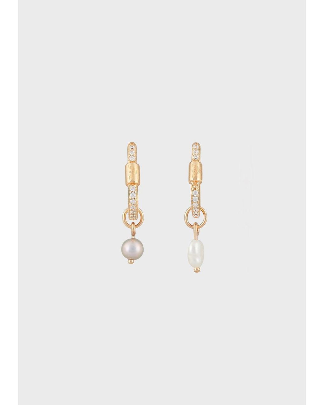Emporio Armani Rose Gold-tone Sterling Silver Drop Earrings in White | Lyst