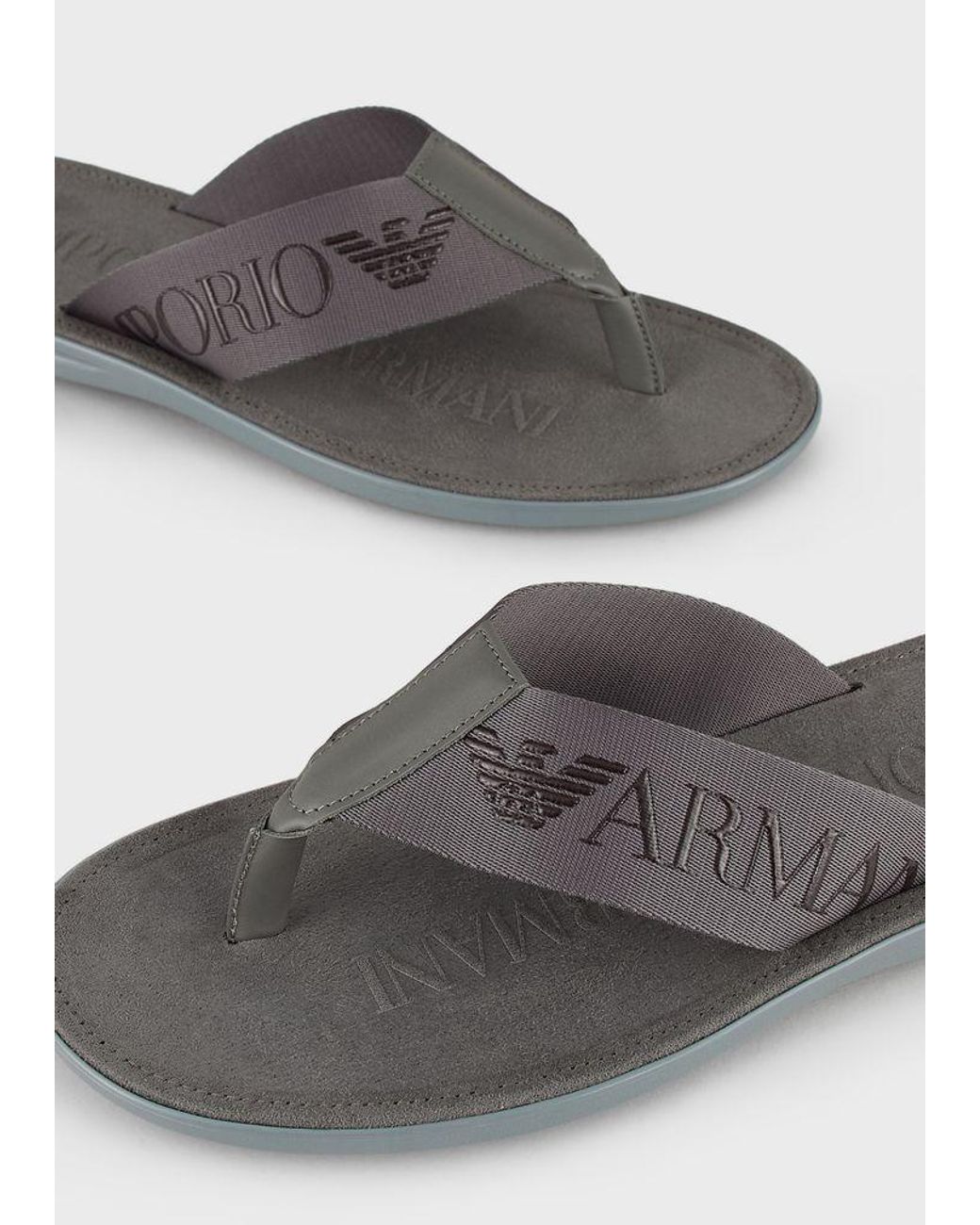 Emporio Armani Synthetic Flip-flops in Grey (Gray) for Men - Save 14%
