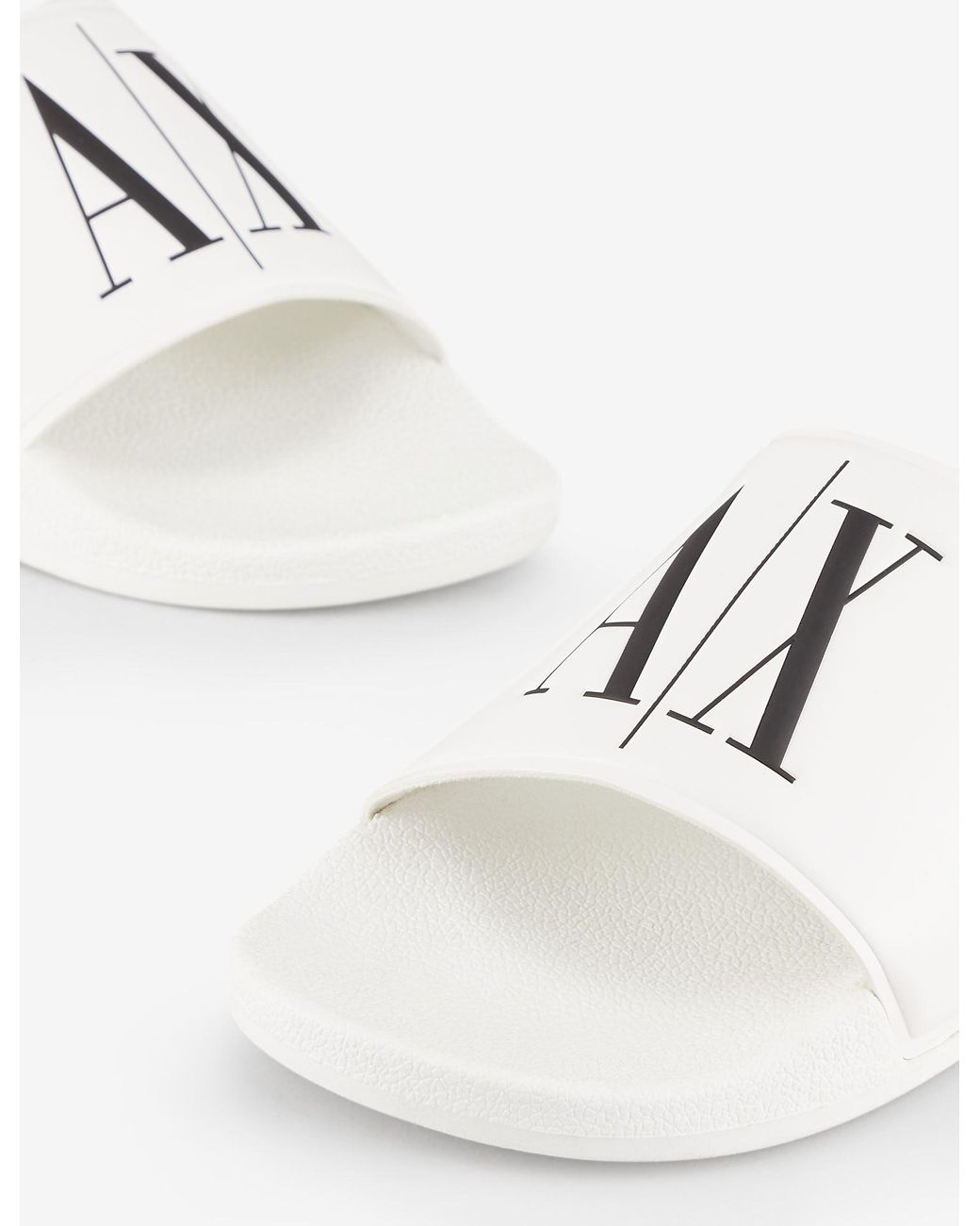 Armani Exchange Synthetic Icon Slides White for Men - Save 58% - Lyst