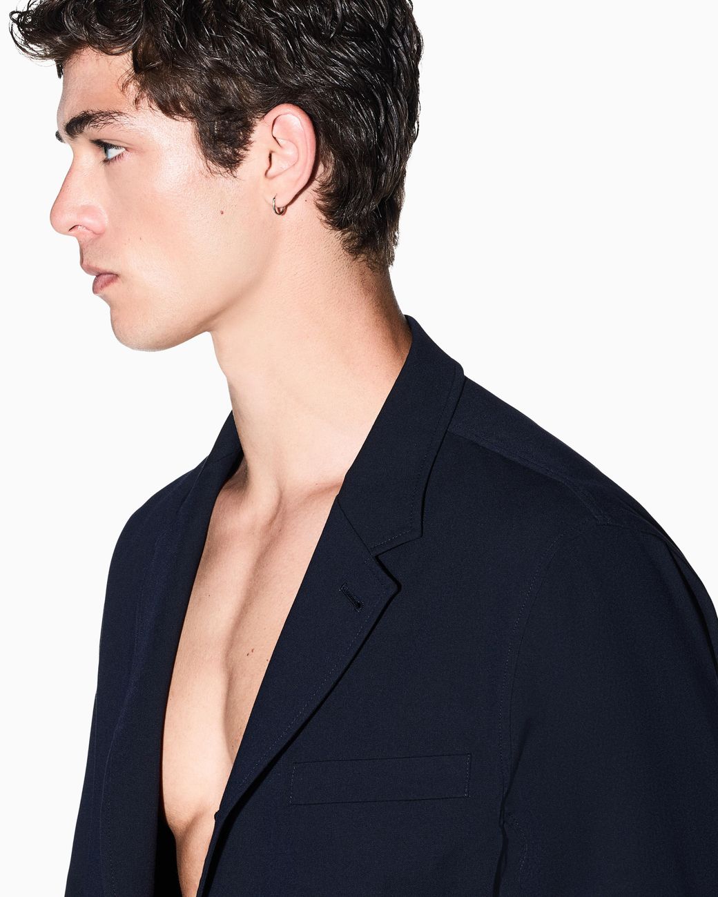ARMANI EXCHANGE Blue Regular Fit Blazer Stretch Viscose Blend for men