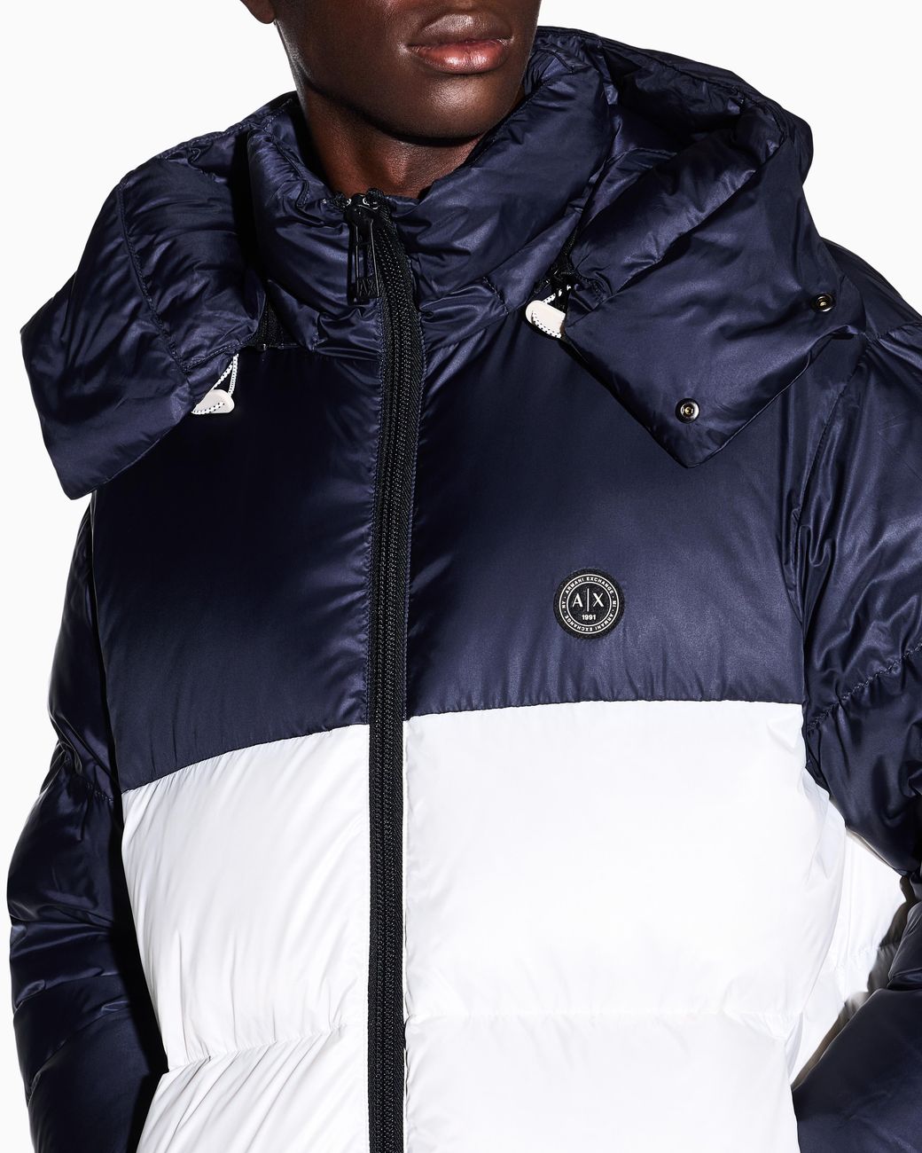 ARMANI EXCHANGE Blue Down Jacket With Down And Feather Padding for men