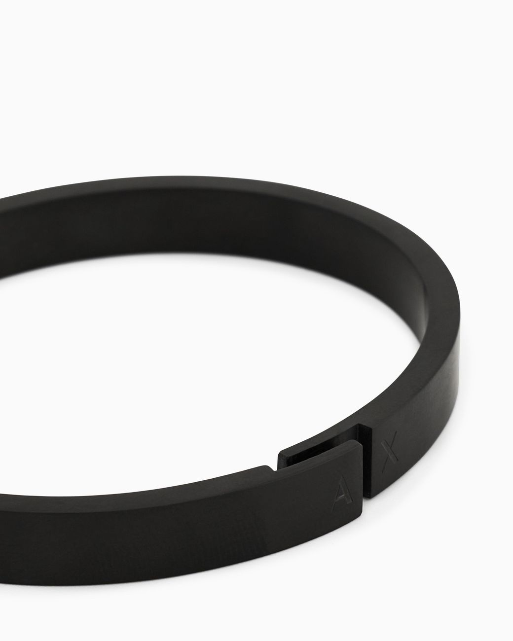 ARMANI EXCHANGE Black Stainless Steel Bangle Bracelet for men