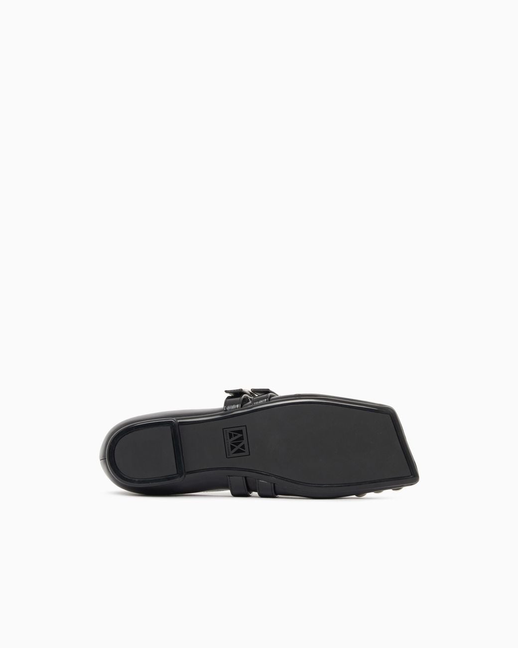 ARMANI EXCHANGE White Ballet Flat With A Smooth And Shiny Finish