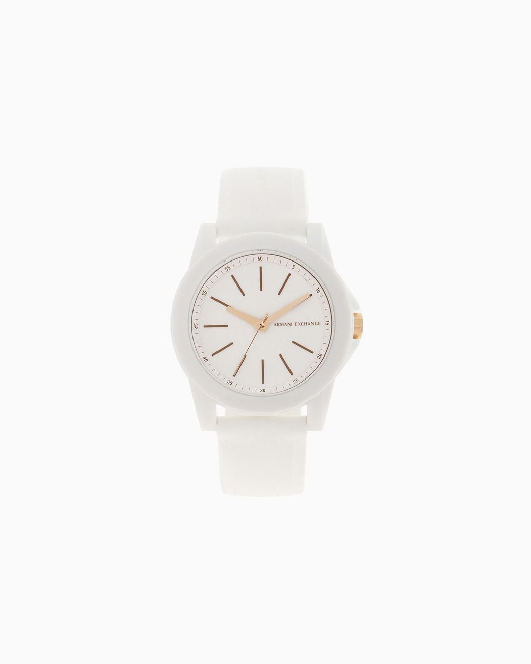 ARMANI EXCHANGE White Three-Hand Silicone Watch And Luggage Tag Gift Set