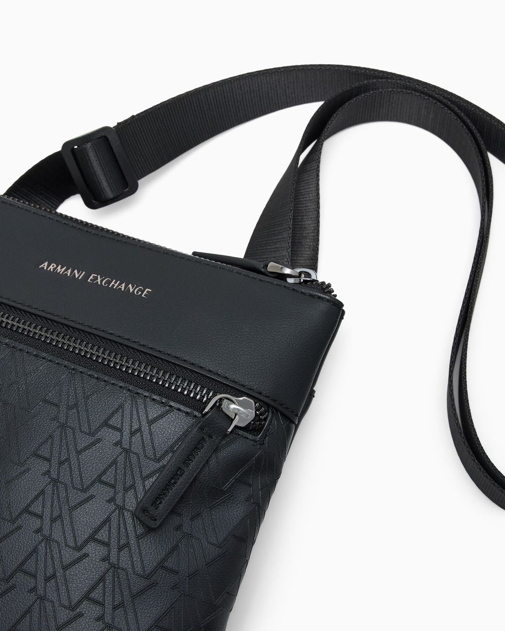 ARMANI EXCHANGE Black Flat Crossbody Messenger Bag for men