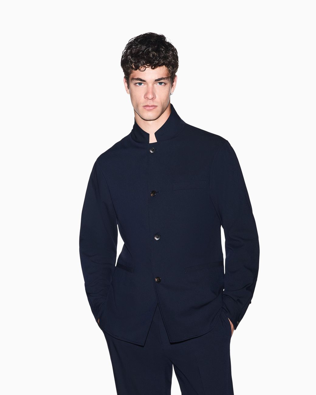 ARMANI EXCHANGE Blue Regular Fit Blazer Stretch Viscose Blend for men