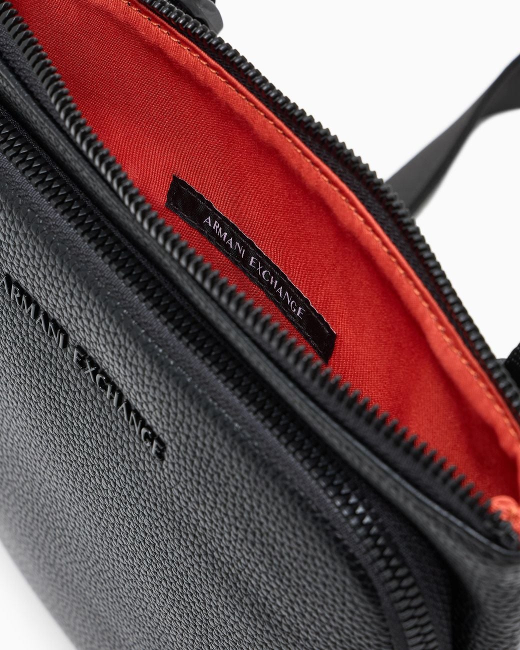 ARMANI EXCHANGE Black Faux Leather Shoulder Bag With Logo for men