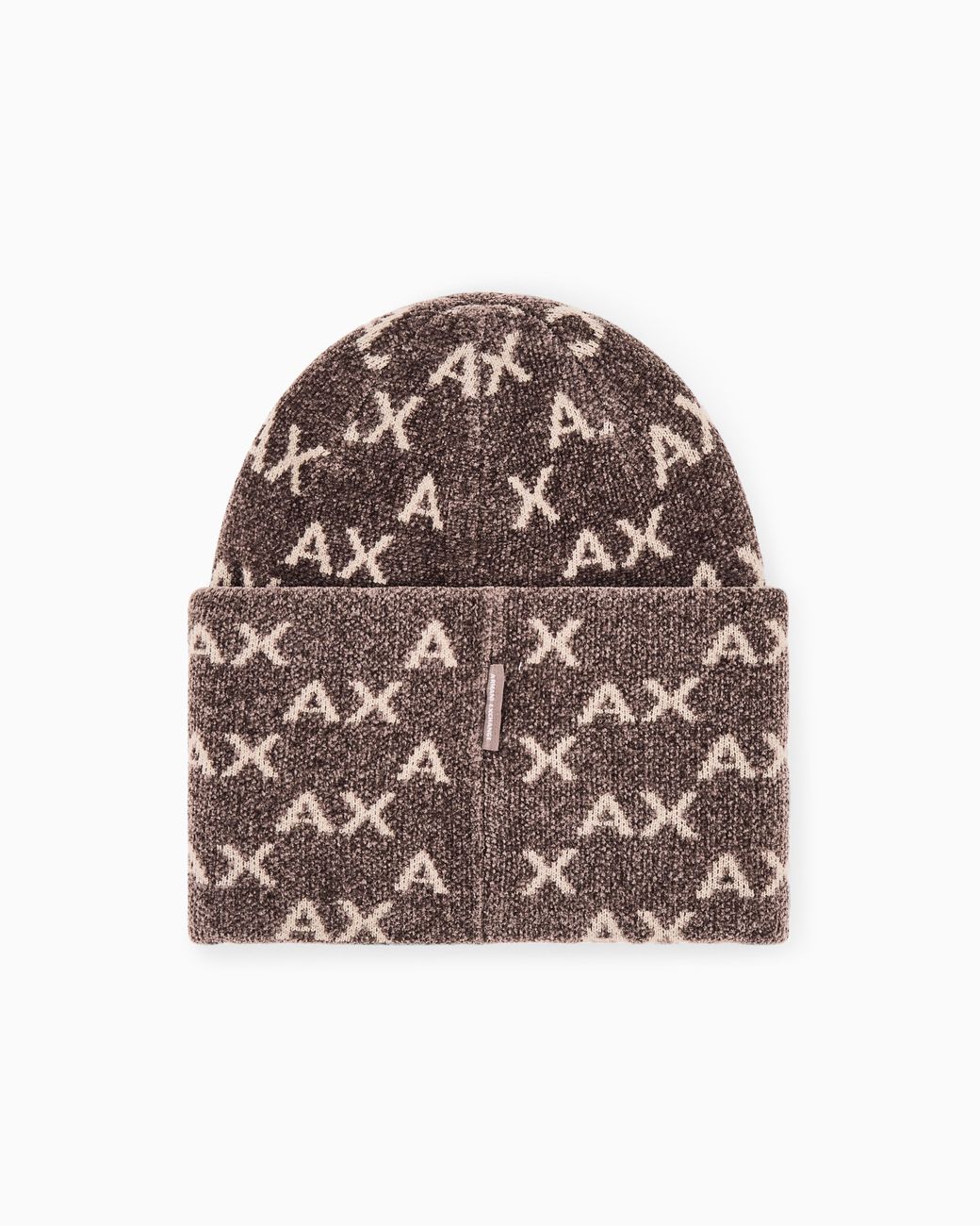 ARMANI EXCHANGE Brown Beanie Hat Viscose Blend for men