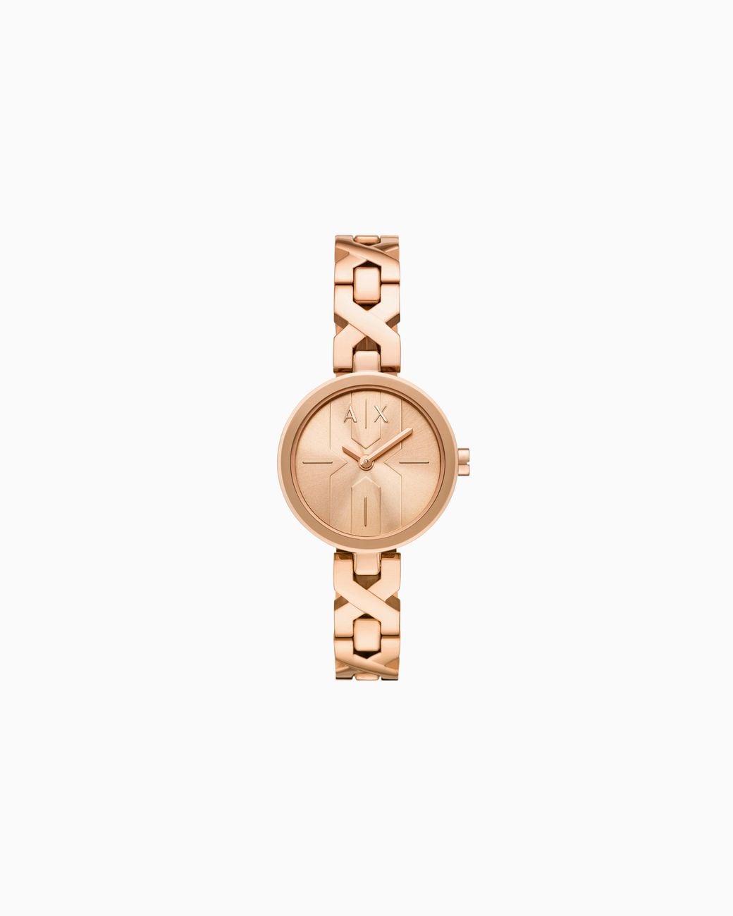 ARMANI EXCHANGE White Two-Hand Rose-Tone Stainless Steel Watch