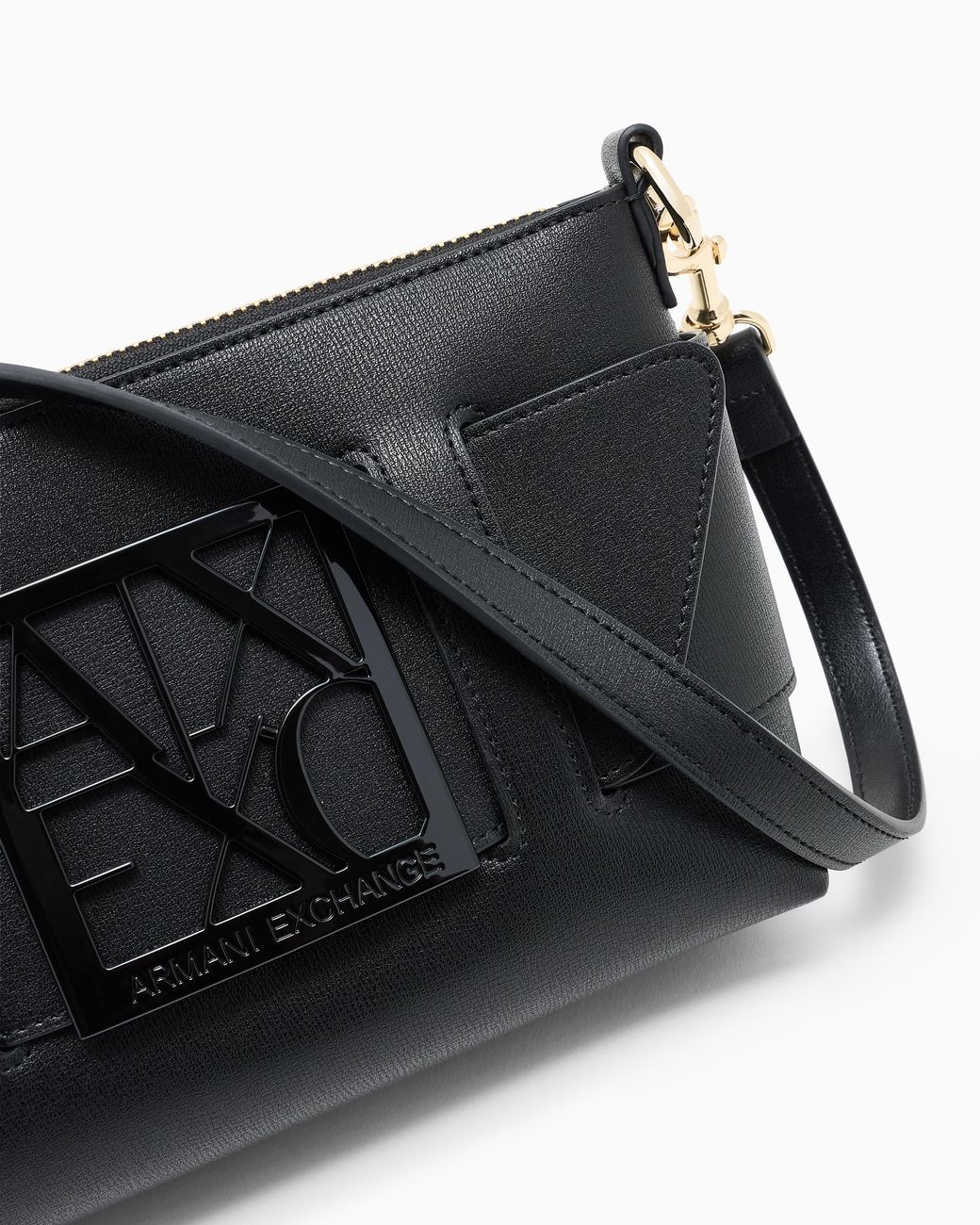 ARMANI EXCHANGE Gray Logo Bag With Embossed Front And Adjustable Strap