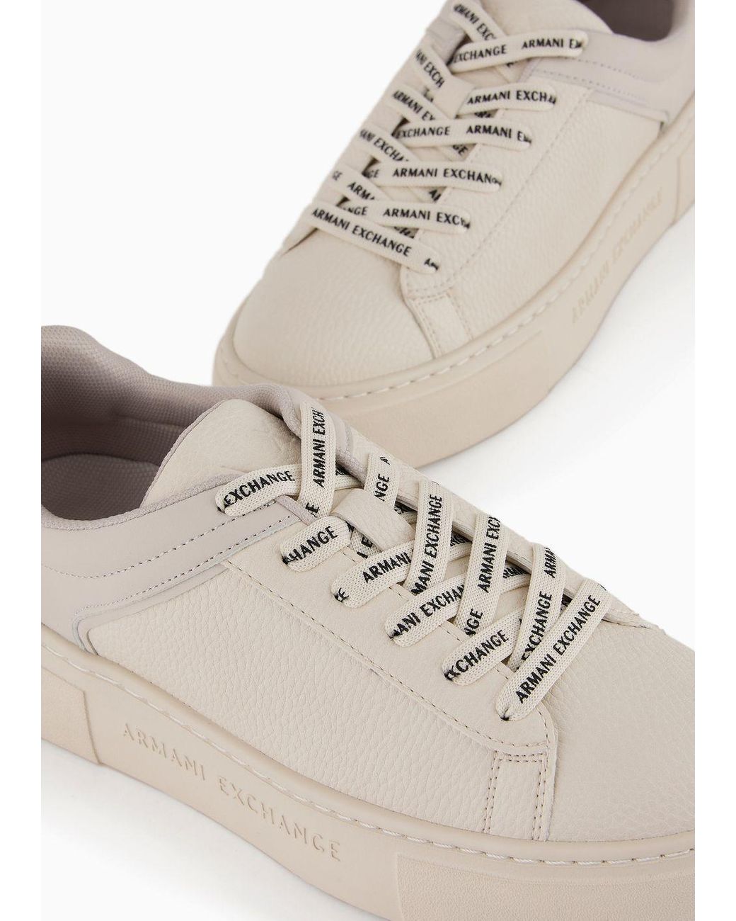 Armani Exchange Basics By Armani Eco Leather Suede Blend Sneakers in White  for Men | Lyst