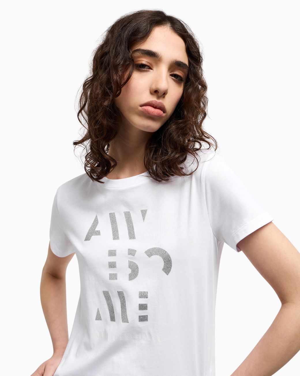 ARMANI EXCHANGE White Regular Fit Awesome T-Shirt