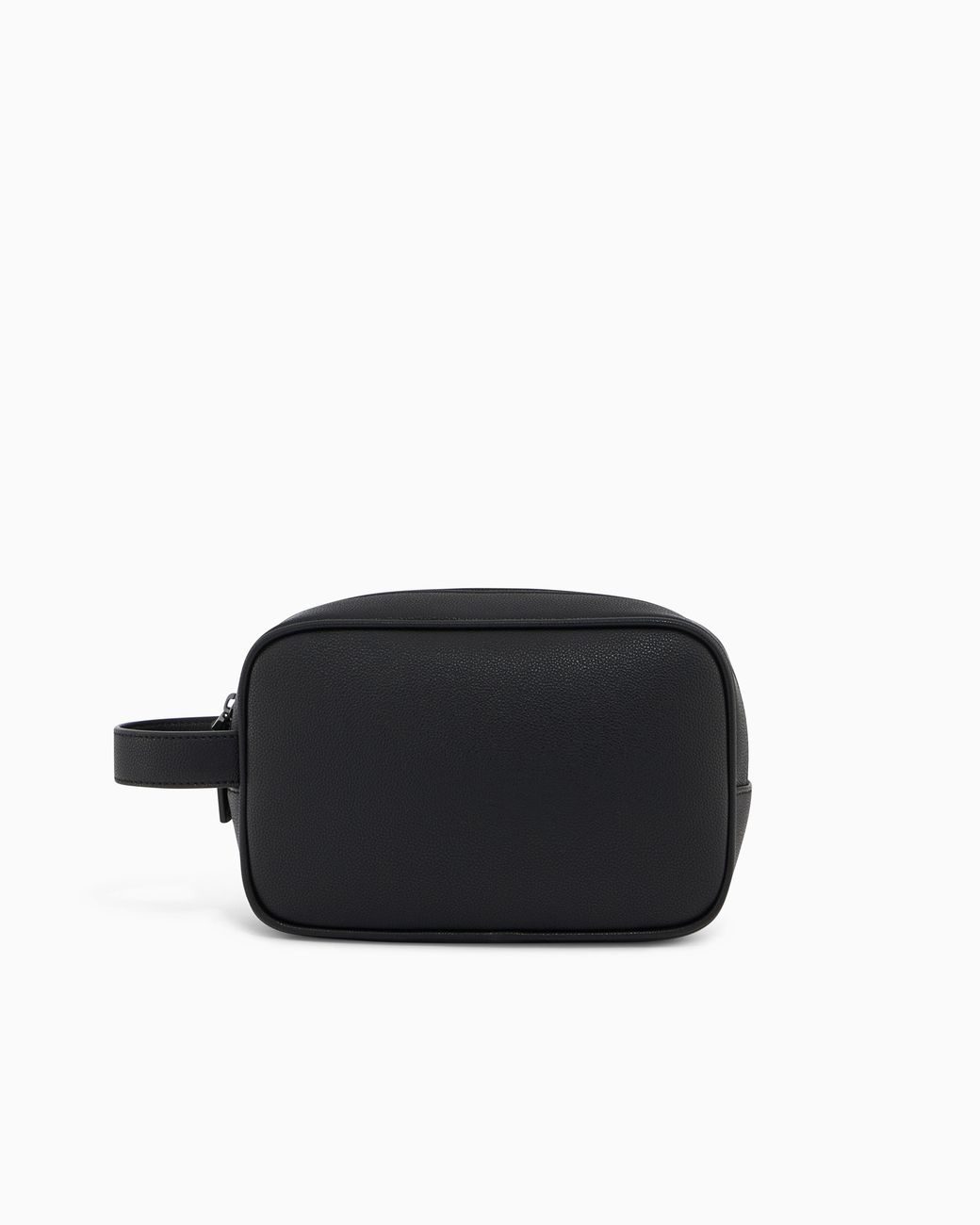 ARMANI EXCHANGE Black Rectangular Toiletry Bag With Side Handle And Zip Closure for men