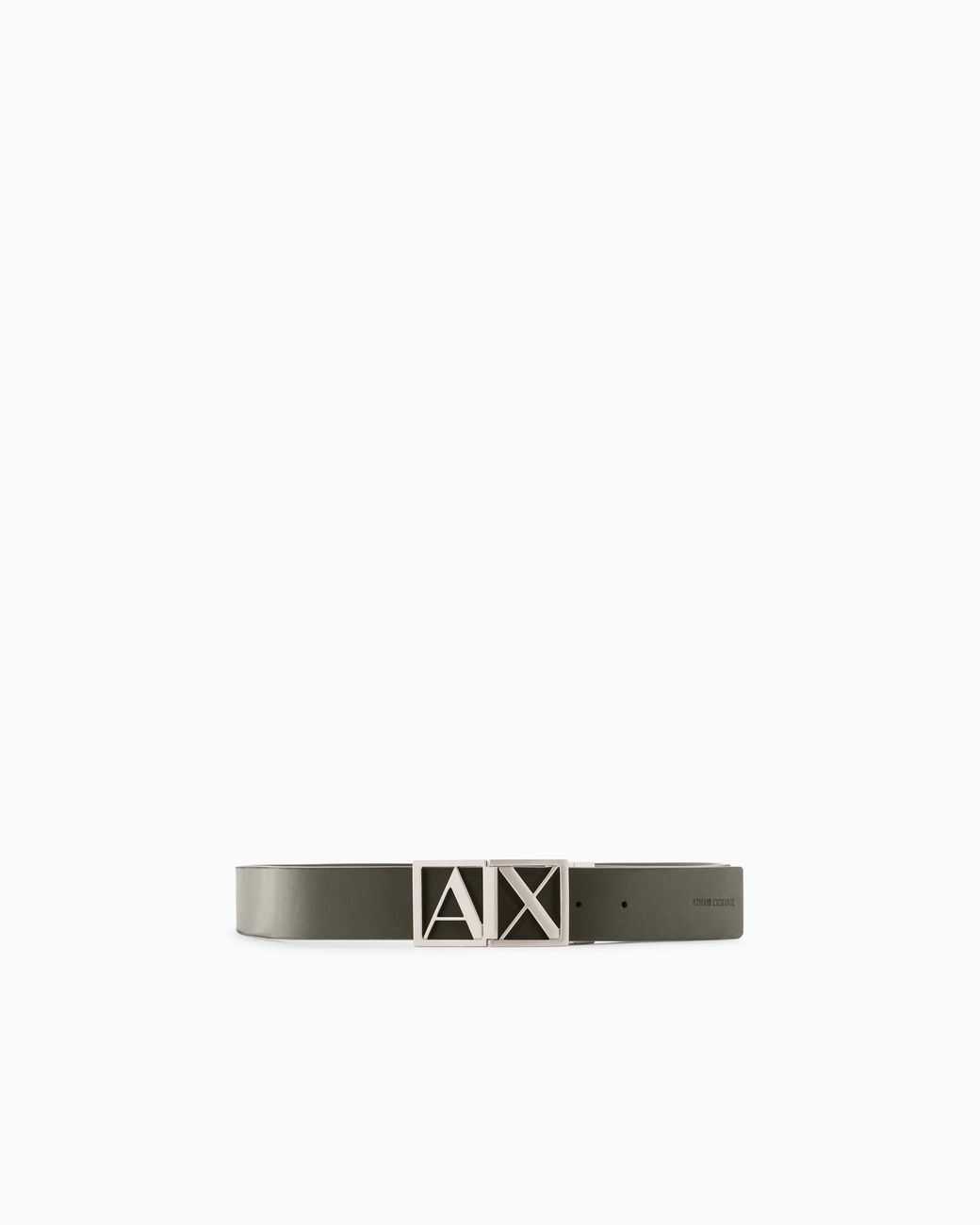 ARMANI EXCHANGE White Elegant Smooth Leather Belt With Logo Buckle for men